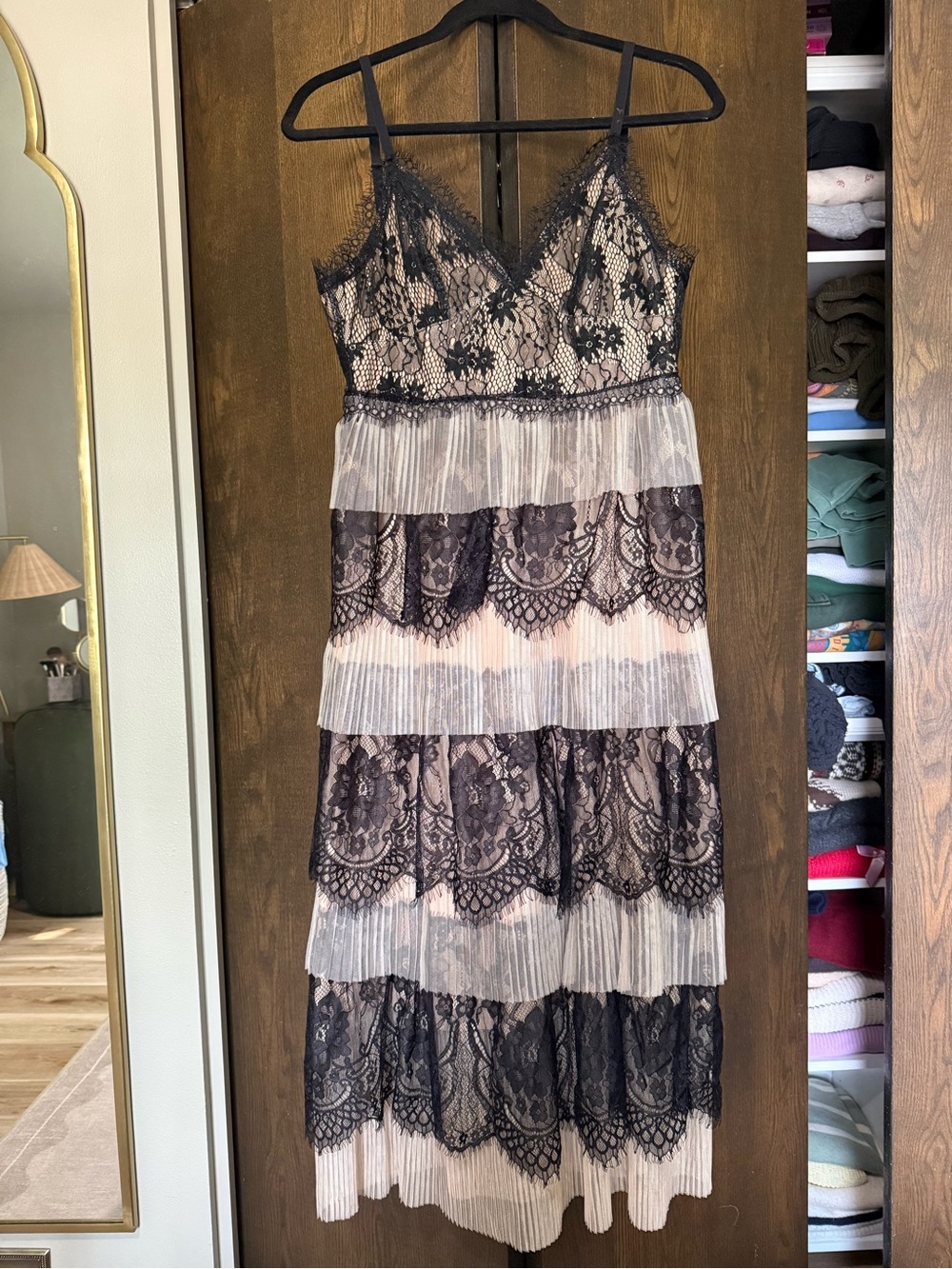 Carly Jean Los Angeles Black Lace Midi Dress